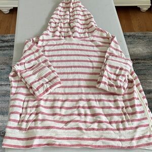 Natural Reflections Pink and Cream Knit Hoodie